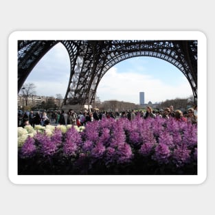 Paris Eiffel Tower Base with Flowers Sticker